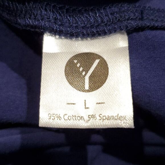 "You Decide" Happy or Sad Shredded Back Navy Baby Tee Tshirt UPcycled Sz L - Picture 6 of 6